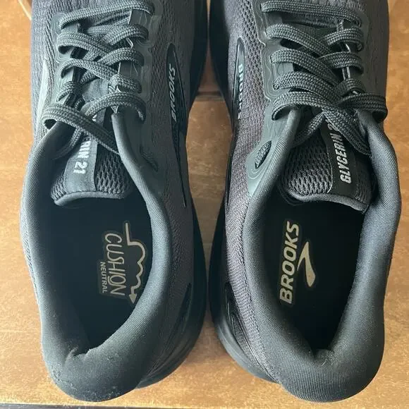 Brooks Glycerin 21 Triple Black Cushion Road Running Shoes Sneakers Men's 14